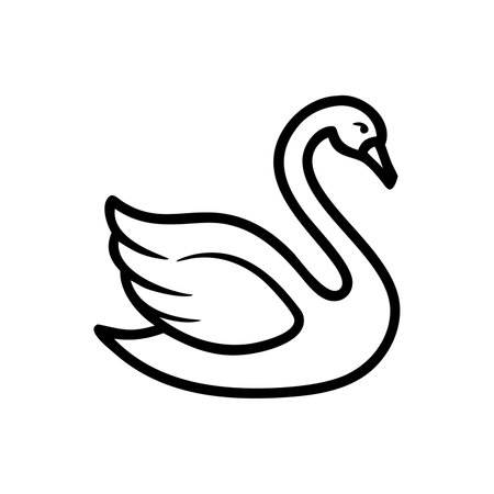 Swan icon, vector illustration. Flat design style eps 10のイラスト素材