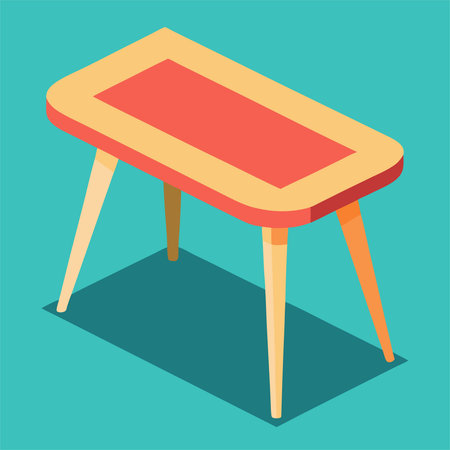 Wooden table isometric icon. Vector illustration in flat design.のイラスト素材