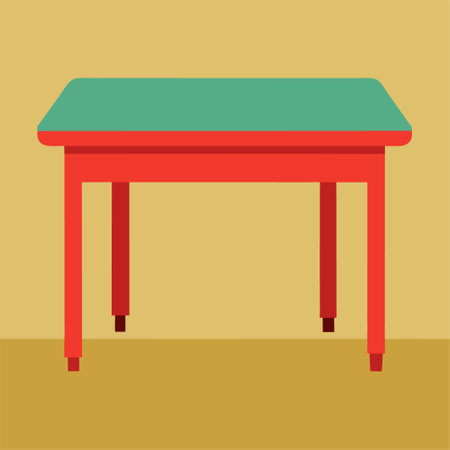 Table icon in flat style. Table vector illustration on yellow background.のイラスト素材