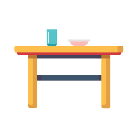 table and chair icon over white background. colorful design. vector illustrationのイラスト素材