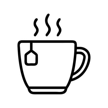 Cup of tea icon vector. A thin line sign. Isolated contour symbol illustrationのイラスト素材