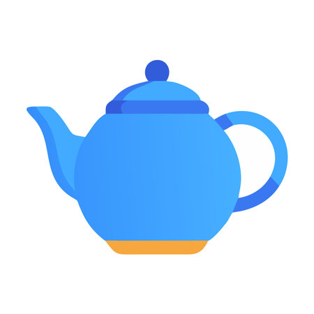 teapot icon on white background, flat style, vector illustrationのイラスト素材