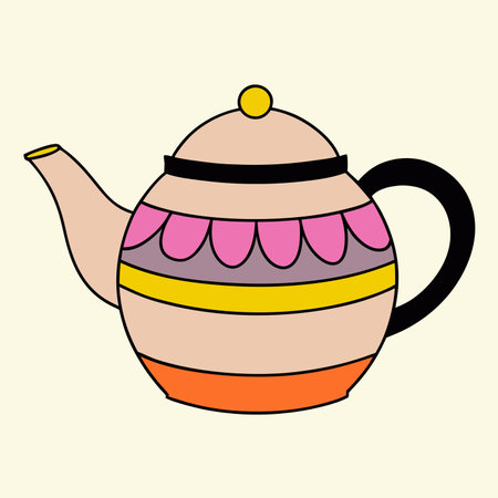 teapot design over beige background, vector illustration.のイラスト素材