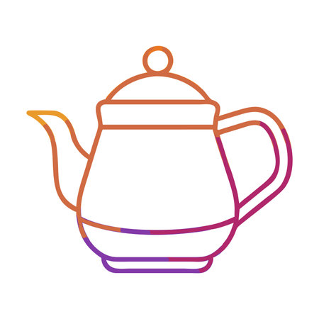 teapot isolated icon vector illustration design orange and purple lineのイラスト素材