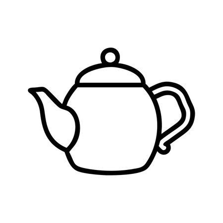 teapot icon over white background, line style, vector illustrationのイラスト素材
