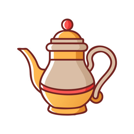 Tea pot icon in flat style isolated on white background. Vector illustration.のイラスト素材