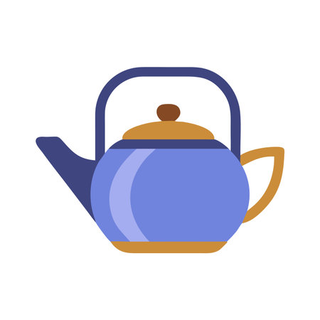 Teapot flat icon isolated on white background for web and mobile designのイラスト素材