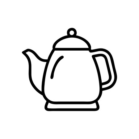 teapot icon over white background, line style, vector illustrationのイラスト素材