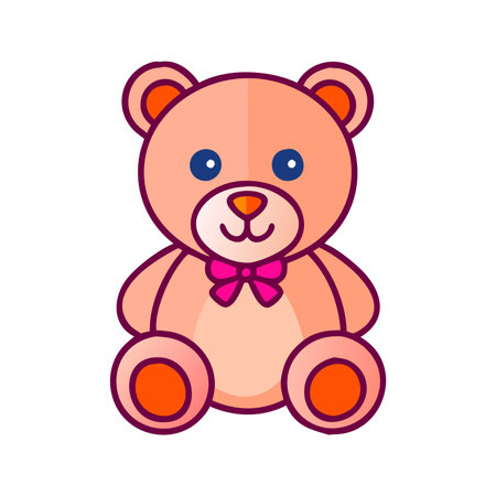 Teddy bear icon. Flat illustration of teddy bear icon for web designのイラスト素材