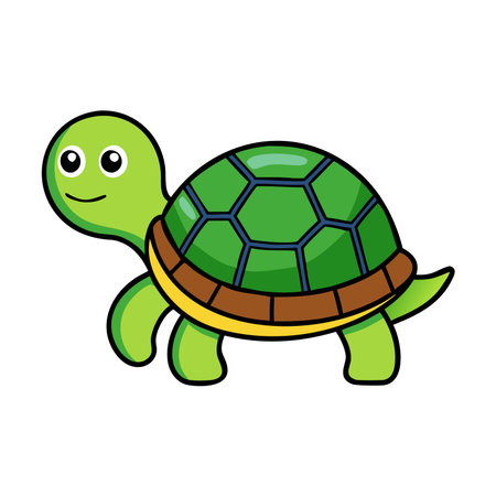 Cute cartoon turtle isolated on a white background. Vector illustration.