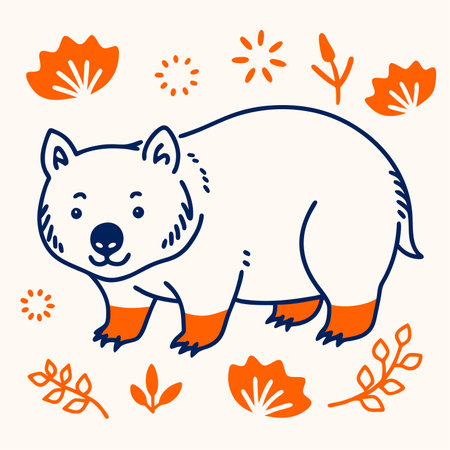 Cute hand drawn bear. Vector illustration in doodle style.のイラスト素材