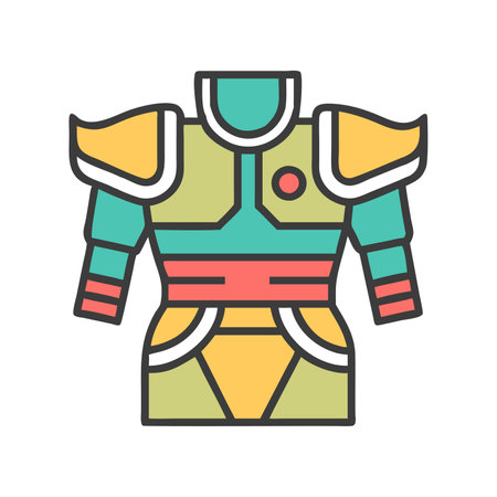 Samurai armor color icon. Isolated vector illustration on white backgroundのイラスト素材