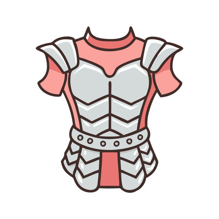 Isolated medieval armor on a white background. Vector illustration in a flat styleのイラスト素材