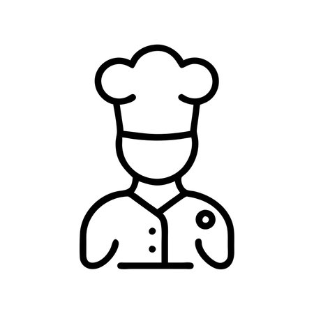 Chef icon vector. A thin line sign. Isolated contour symbol illustrationのイラスト素材