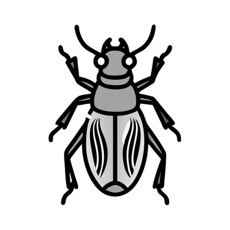Beetle icon, vector illustration, filled design editable outlineのイラスト素材
