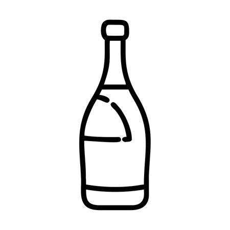 champagne bottle drink isolated icon vector illustration designicon line styleのイラスト素材