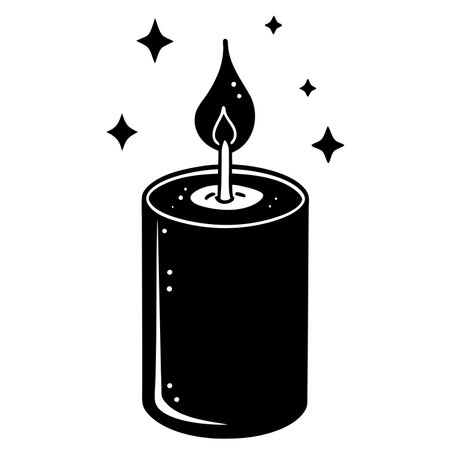 Candle icon on white background. Simple illustration. Flat style.のイラスト素材