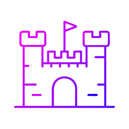 Castle flat icon. Vector linear illustration of castle on white background.のイラスト素材
