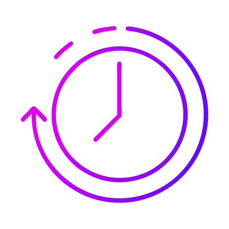 Time icon. Clock and arrow. Vector illustration, flat design.のイラスト素材
