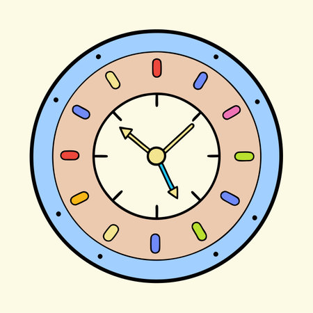 Clock icon in flat design style. Vector illustration. Time concept.のイラスト素材