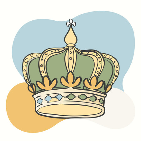 Illustration of a crown on a colored background. Vector illustration.のイラスト素材