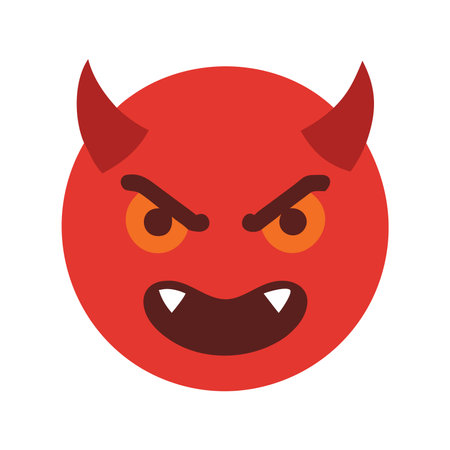 Devil Face Emotion Icon Illustration sign design. AI 10 Supported.のイラスト素材