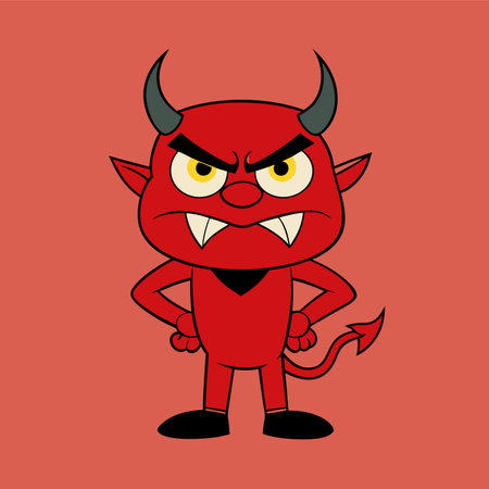 Devil cartoon design over red background, vector illustration. eps10のイラスト素材