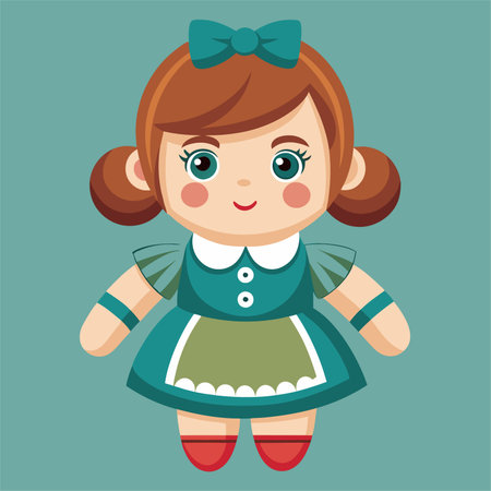 Cute cartoon girl in bavarian dress. Vector illustration.のイラスト素材