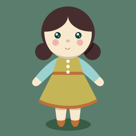 Cute little girl cartoon character. Vector illustration in flat style.のイラスト素材