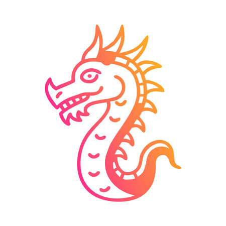 Dragon icon in flat style isolated on white background. Vector illustration.のイラスト素材