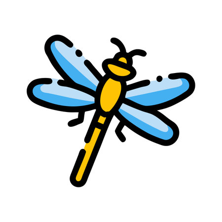 Dragonfly vector illustration, filled design editable outline icon isolated on white.のイラスト素材