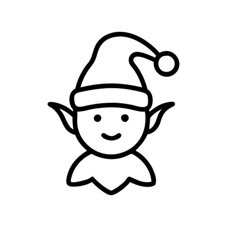 Christmas elf icon vector. A thin line sign. Isolated contour symbol illustrationのイラスト素材