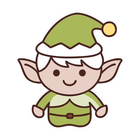 merry christmas elf character icon vector illustration design vector illustration designのイラスト素材
