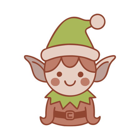 christmas elf character icon vector illustration design vector illustration design graphic flatのイラスト素材