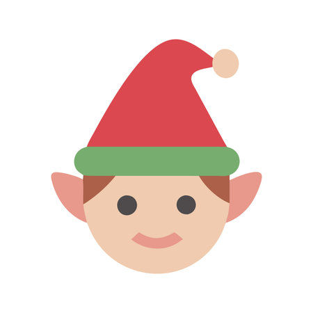 Christmas elf flat icon isolated on white background for your web and mobile app designのイラスト素材