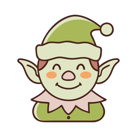 elf christmas character icon vector illustration design graphic flat style simple imageのイラスト素材