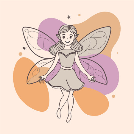 Cute little fairy with wings. Vector illustration for your design.のイラスト素材