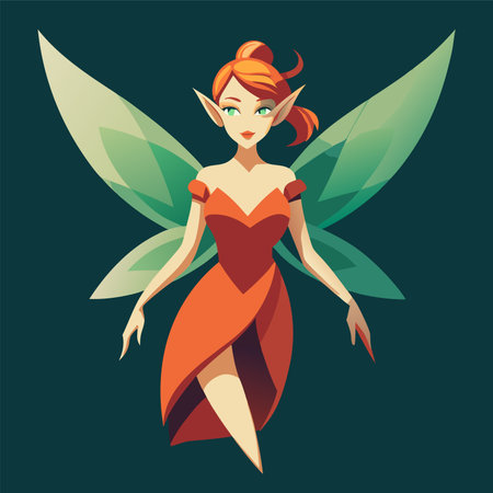 Fairy in a beautiful dress. Vector illustration of a fairy.のイラスト素材