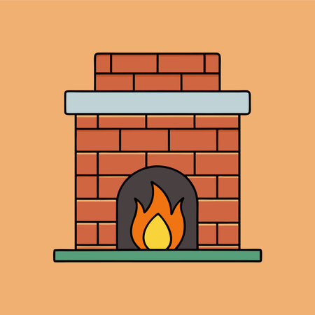Fireplace concept with icon design, vector illustration 10 eps graphic.のイラスト素材