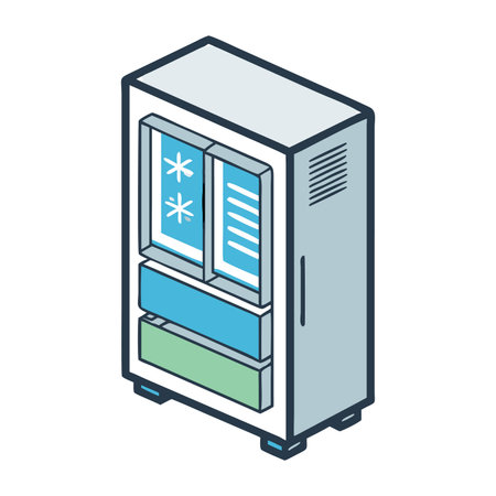 Refrigerator icon in isometric 3d style on a white backgroundのイラスト素材