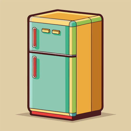 Refrigerator. Refrigerator icon in flat style. Vector illustration.のイラスト素材