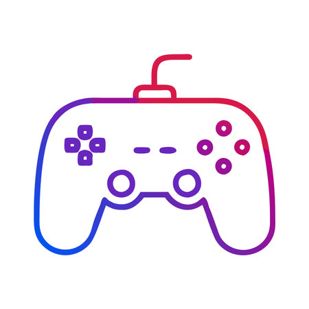 Joystick vector line icon. Gamepad linear style sign for mobile concept and web design. Game controller linear icon.のイラスト素材