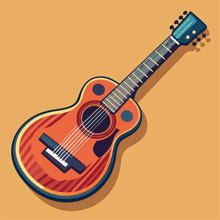 Guitar icon. Flat illustration of guitar vector icon for web designのイラスト素材