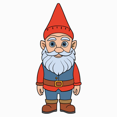 Cartoon gnome. Vector illustration of a cartoon gnome.のイラスト素材