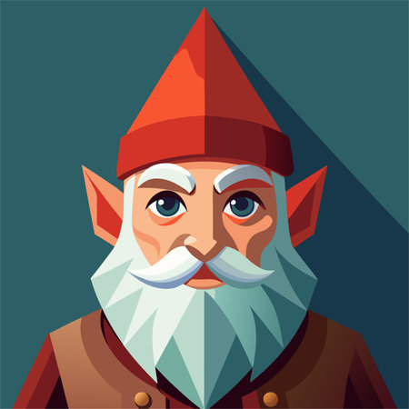 Santa Claus in a red hat and a beard. Vector illustration.のイラスト素材