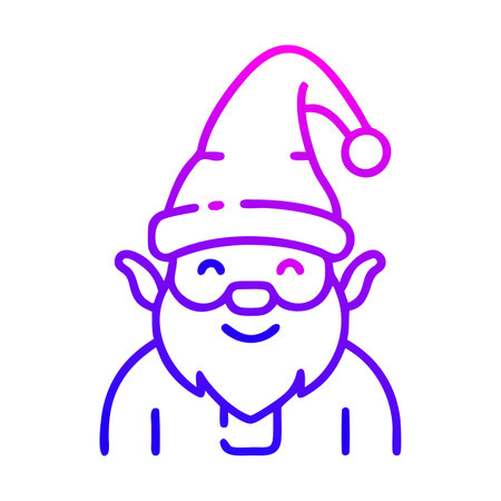 Santa Claus vector line icon. Merry Christmas and Happy New Year.のイラスト素材