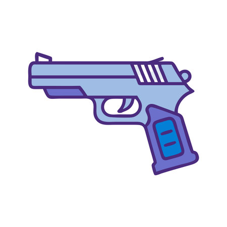 pistol pistol weapon icon vector illustration design graphic flat and lineのイラスト素材