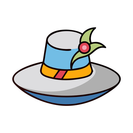 hat with leaves decorative icon vector illustration designicon vector illustration designのイラスト素材