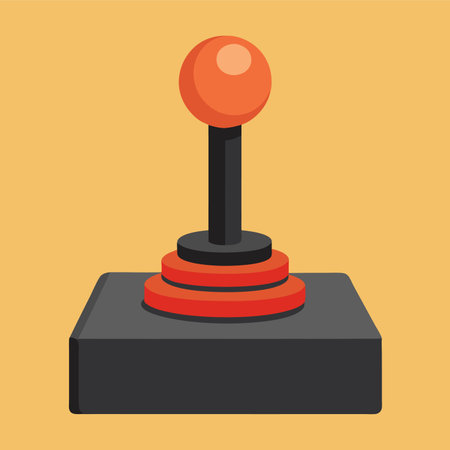 Retro video game joystick icon, vector illustration. Flat design style