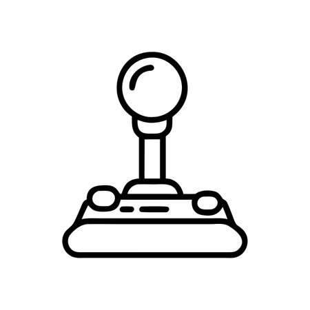 Joystick icon, outline vector illustration, linear style pictogram isolated on white.のイラスト素材